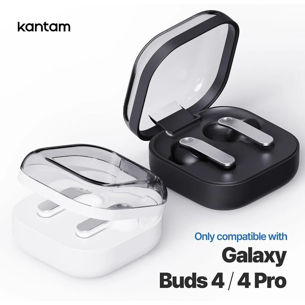 Galaxy Buds 4 Pro Clear Case 2026 TPU Cover Keychain Cleaner Kit Black Trim